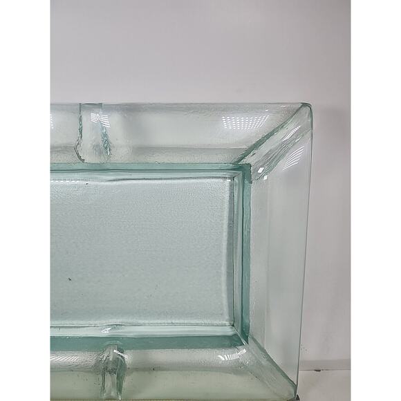 Glass rectangular ashtray-6 channel Blue/green mid century modern 16.25x12.5 - Picture 3 of 6